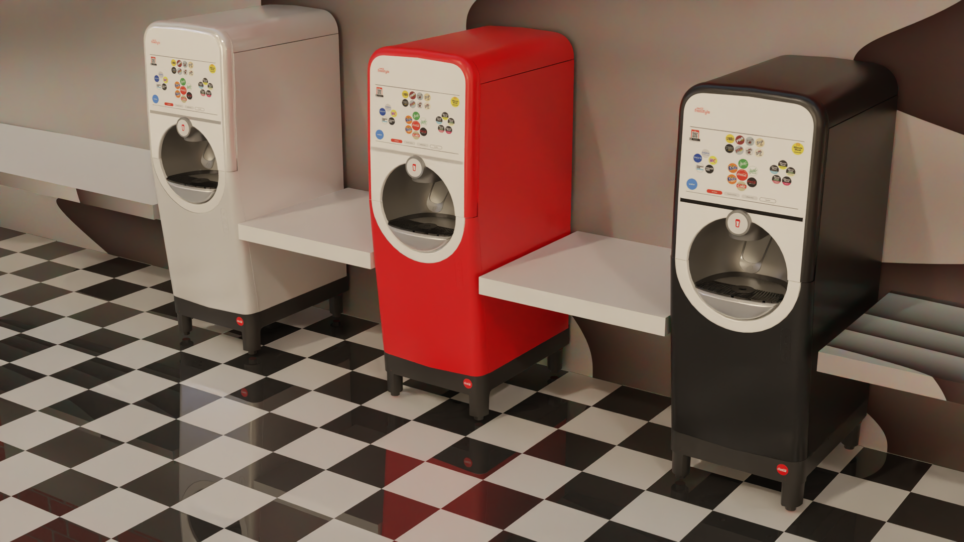 Coke Freestyle machine render